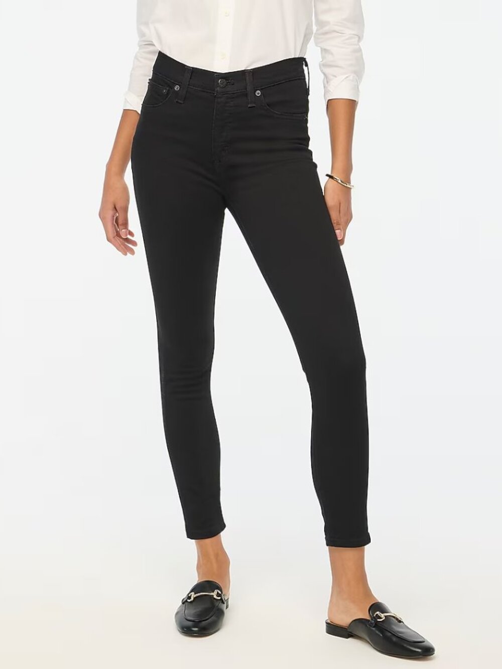 J. Crew 9" Mid-Rise Skinny Jeans Signature Stretch Black Size 26 NWT
